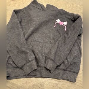 Edikted Gray Hoodie with Pink Bow